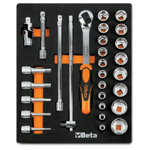 Beta 024240082 T82 Jeu de clés à douille 29 pièces 10 - 32 mm 1/2".