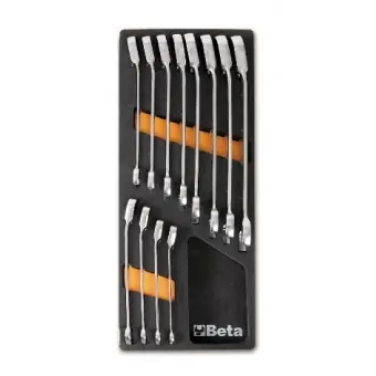 Beta 024500045 M45 Jeu de clés à cliquet à extrémité ouverte 12 pièces 8 - 19 mm