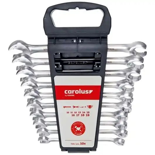 Gedore RED 3301003 R05905010 Jeu de clés à anneau ouvert métriques 10 - 19 mm 10 pièces
