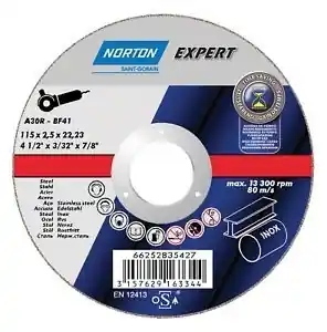 Norton Clipper 66252835429 A30R Disque à tronçonner fin Acier/Inox 125 x 2,5 x 22,23mm