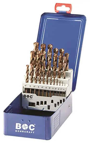 Bohrcraft 11401310025 Jeu de forets ME13 BC HSS-E DIN 338 // 1-13x0,5 / 25-pcs