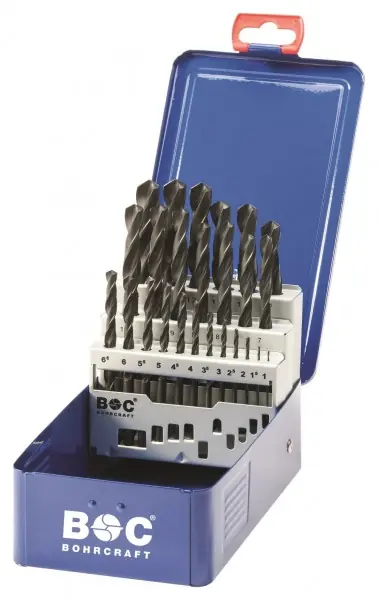 Bohrcraft 11001310025 M13 BC HSS-R Jeu de 25 forets hélicoïdaux DIN 338 1 - 13 mm