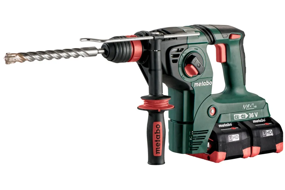 Metabo 600796810 KHA 36-18 LTX 32 2 x marteau combiné sans fil 18V SDS-Plus + 4 x batterie 18V 8,0Ah LiHD dans MetaLoc