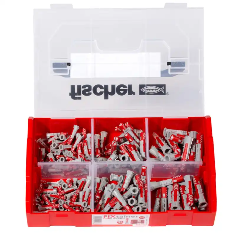 Fischer 536161 FIXtainer - DUOPOWER boîte d‘assortiment bouchons 210 pièces