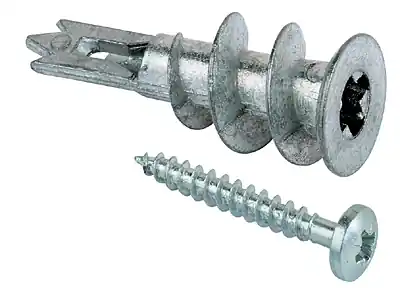 Fischer 40434 GKM 27 Bouchon métallique pour plaques de plâtre avec vis 100 pièces