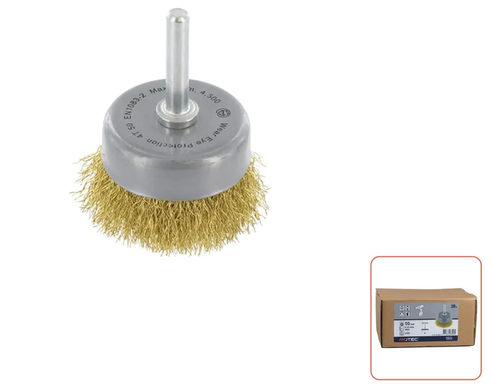 Rotec 798.0365 Brosse à godet sch. 6mm 50 x 0.20 mm fil de laiton ondulé