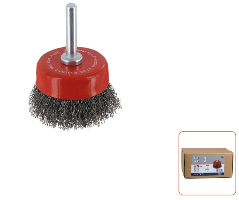 Rotec 798.0360 Brosse à godets sch. 6mm 50 x 0.20 mm fil d‘acier ondulé
