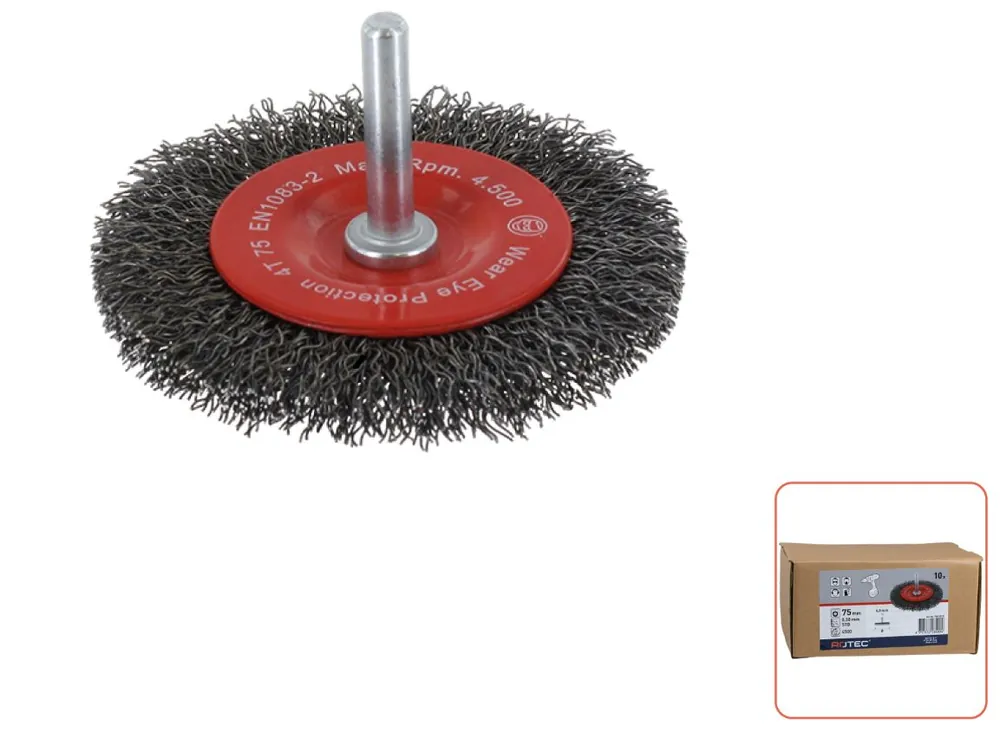 Rotec 798.0320 Brosse à crayon sch.6mm 75 x 0.30 mm x 15 mm fil d‘acier ondulé