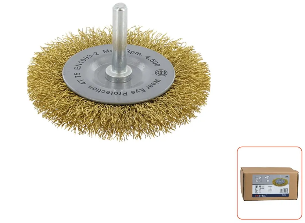 Rotec 798.0330 Brosse à crayon sch.6mm 75 x 0.30 mm x 10 mm fil de laiton ondulé
