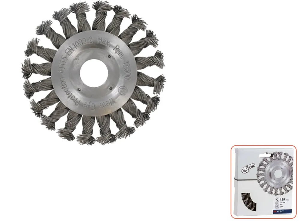 Rotec 798.0205 Brosse ronde 22.2 115 x 0.5 mm fil d‘acier torsadé