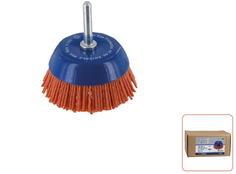Rotec 798.0405 Brosse à godet sh. 6mm 65 x ANA 1,2/K80 Maron-Orange Nylon