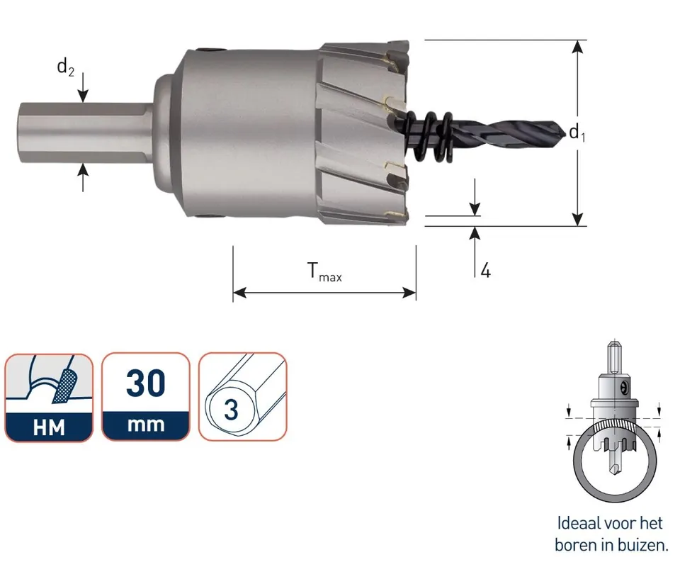 Rotec 535.0140 Coupe-trou 14 mm tige 13 mm
