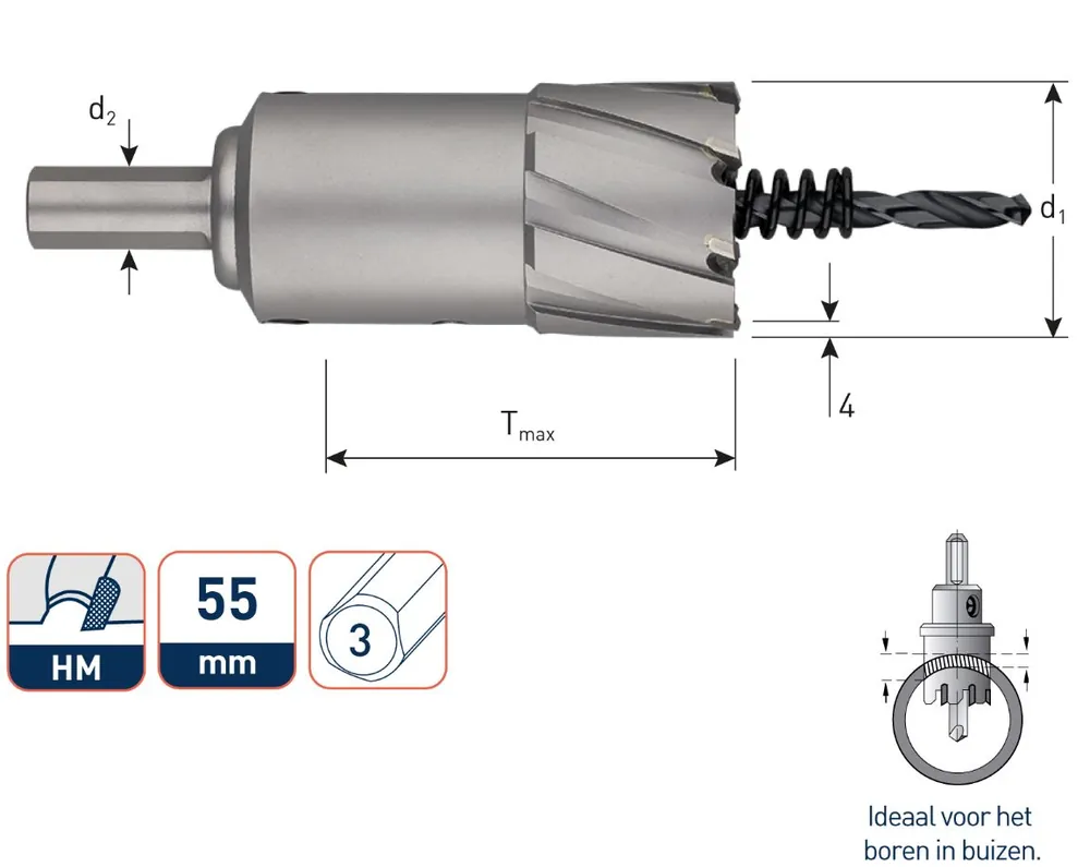Rotec 535.0181 Coupe-trou 18 mm tige 13 mm