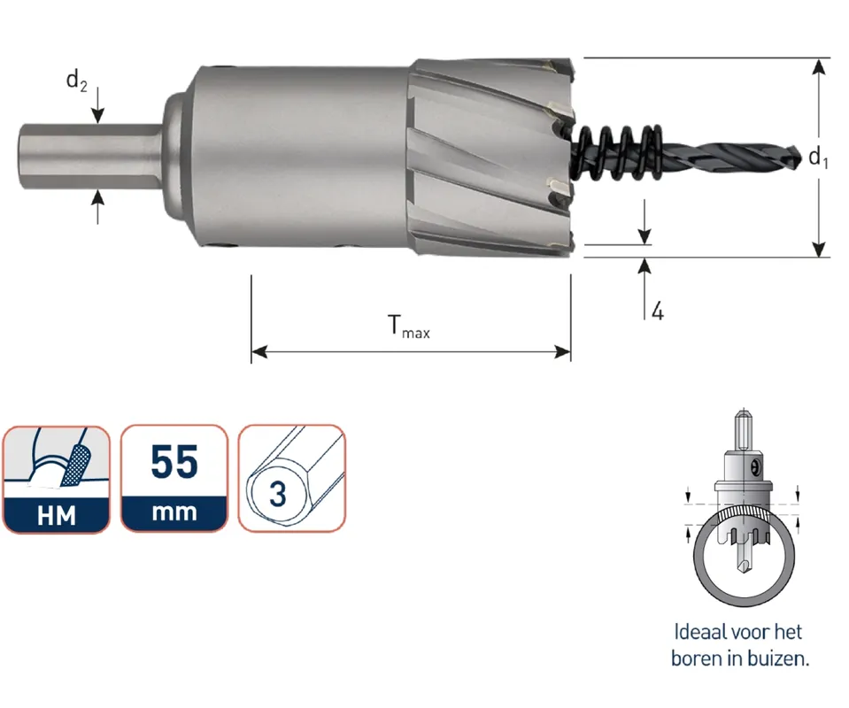 Rotec 535.0401 Coupe-trou 40 mm tige 13 mm