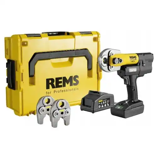 Rems 578X09 R220 Mini-Press AC 22 Volt Li-Ion Basic Pack Presse de précision en L-Boxx + 3 mors au choix