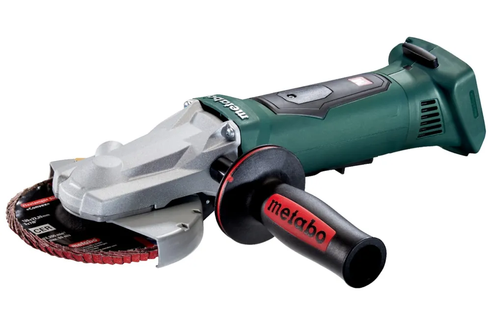 Metabo 613070860 Meuleuse à tête plate sans fil WPF 18 LTX 125 avec interrupteur d‘homme mort