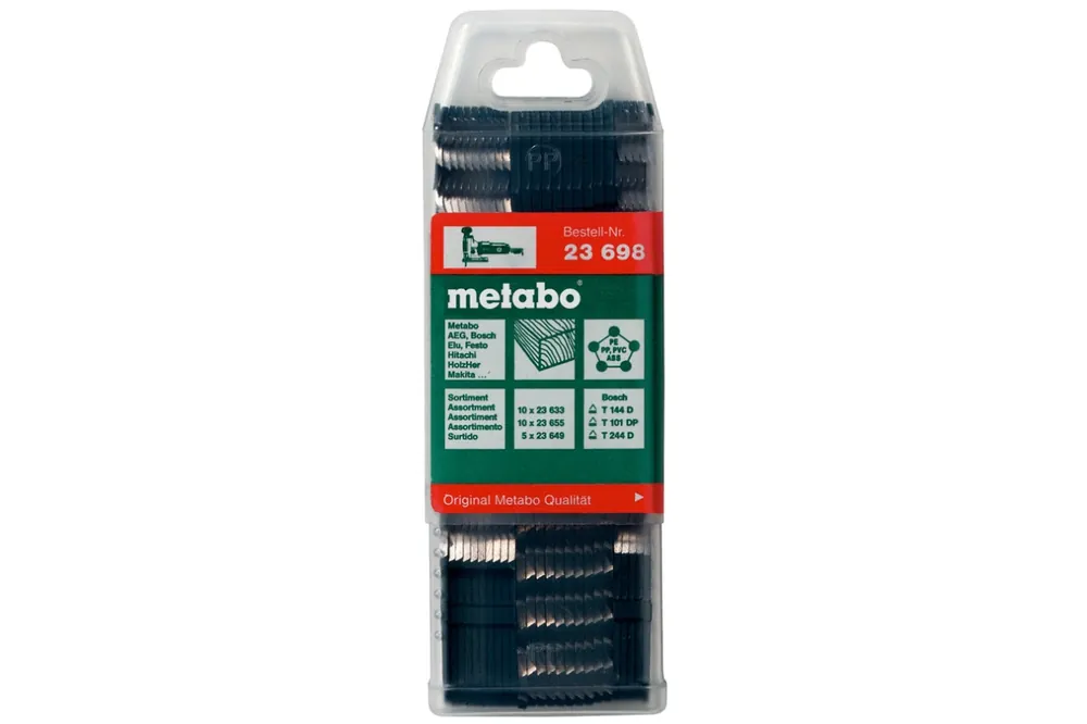 Metabo Accessoires 623698000 Assortiment de lames de scie sauteuse 4, bois, 25 pièces