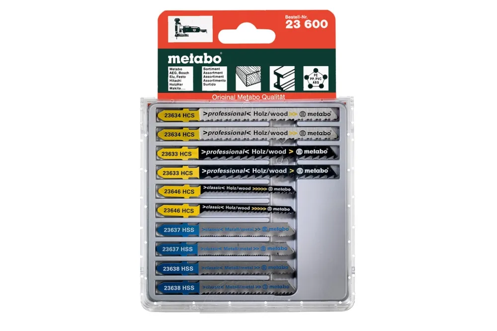 Metabo Accessoires 623600000 Assortiment de lames de scie sauteuse 3, H+M+art, 10 pièces