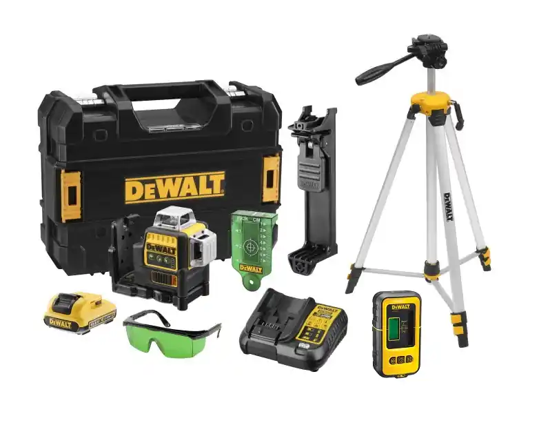 DeWalt DCE089D1GTRID Laser croix autonivelant faisceau vert 10.8V 2.0Ah XR Li-Ion + Trépied DE0881T + récepteur DE0892G