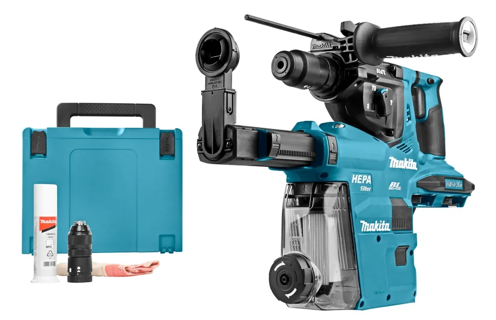 Makita DHR281ZWJ Marteau combiné 2 x 18V avec aspiration des poussières, batteries et chargeur non compris