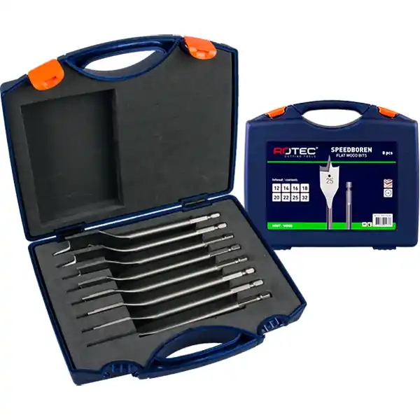 Rotec 900.1022K Jeu de perceuses à vitesse 8 pièces en coffret