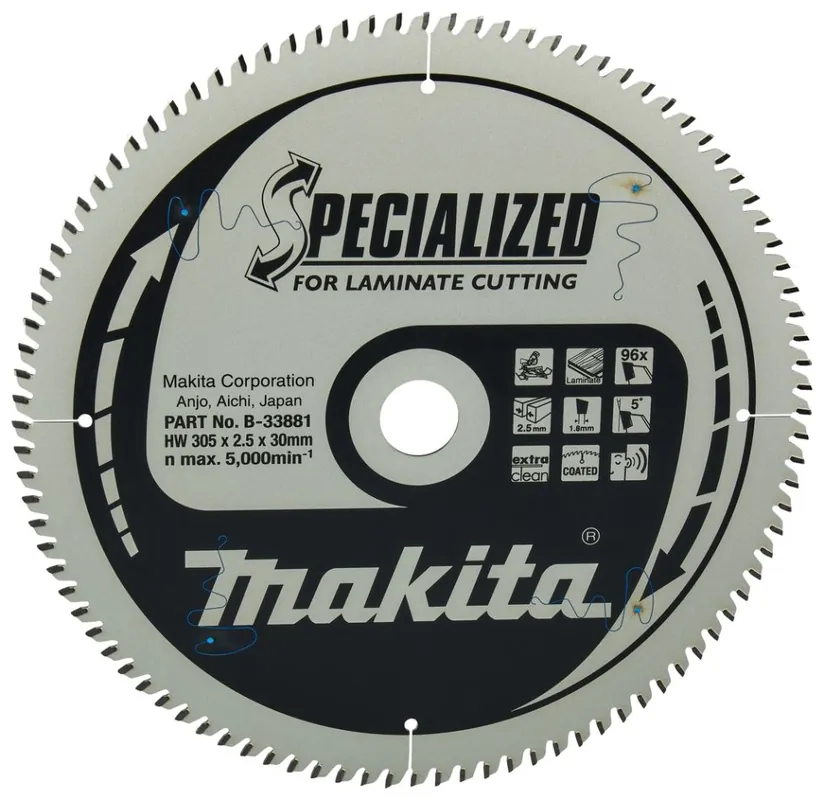 Makita Accessoires B-33881 Lame de scie circulaire spécialisée 305 x 30 x 2,5 96T