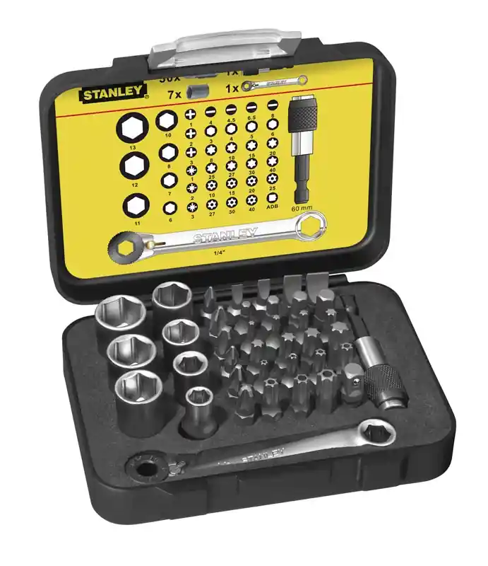 Stanley 1-13-907 Jeu d‘embouts Expert Pro 1/4" - Clé à anneau (40 pièces)