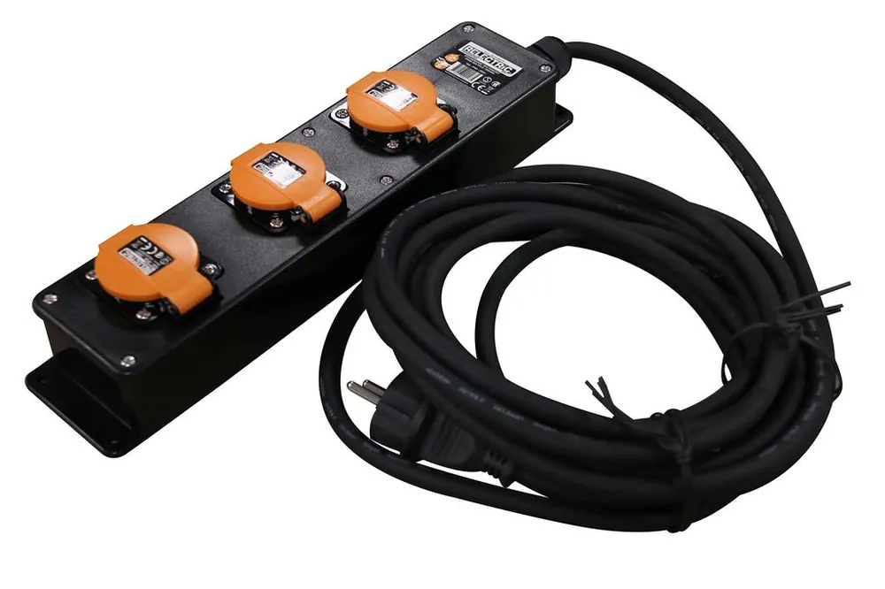 Relectric RELEC492275 PRO Bloc multiprises 5Mtr 3-gangs 3 x 1.5 mm