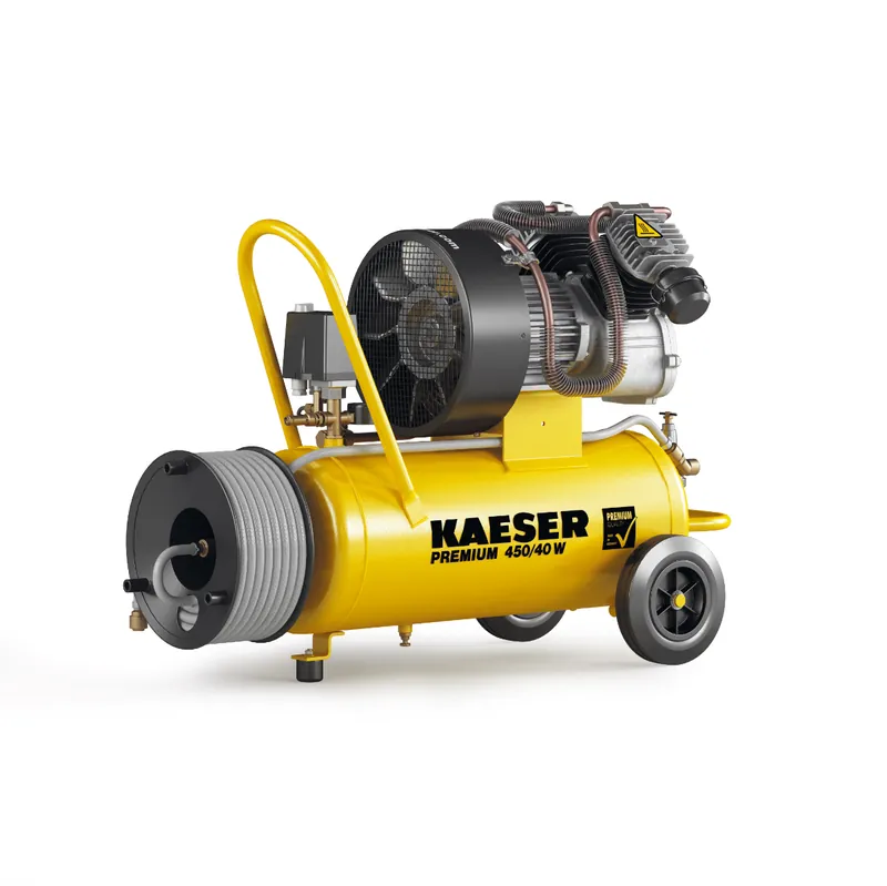 Kaeser 1.1817.00010 Premium 450/40W Compresseur à piston 230 Volt + Enrouleur avec 20 mtr. de tuyau d‘air comprimé
