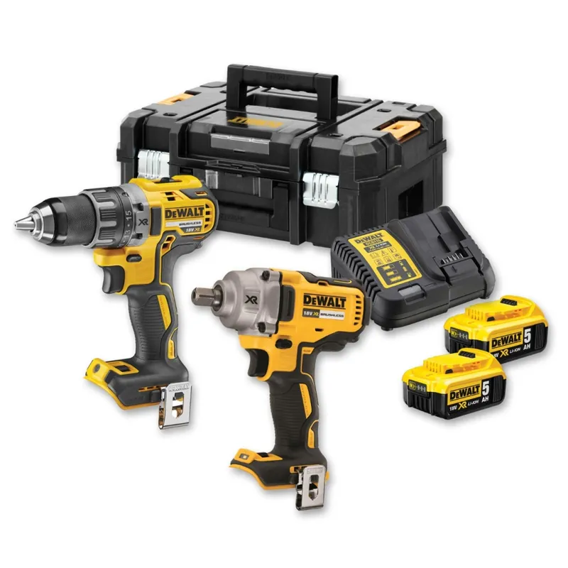 DeWalt DCK2077P2T-QW Comboset 18V 5.0AH Li-ion - DCD791 tournevis + DCF894 clé à chocs