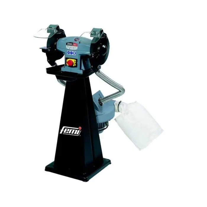 Femi 8003932 194/M EVO meuleuse d‘établi industrielle avec aspiration 1500W - 400V