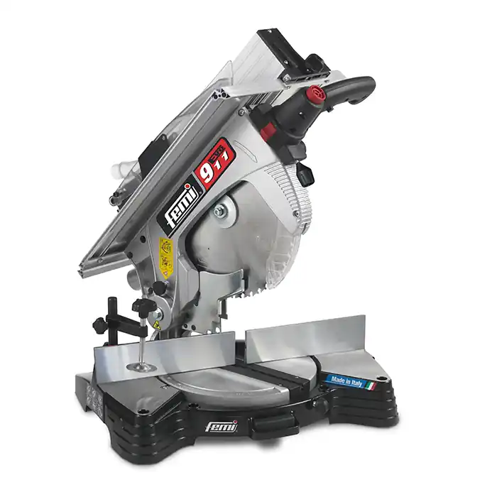 Femi 8436047 911 EVO Scie à tronçonner/à onglet avec table supérieure 1600W 230V