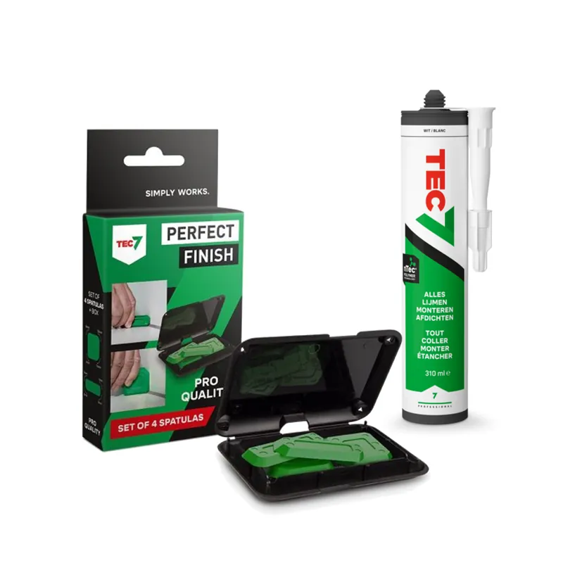TEC7 535206-12 Tube de mastic d‘assemblage 310 ml Blanc 12 pièces + kit de décapage Perfect Finish gratuit