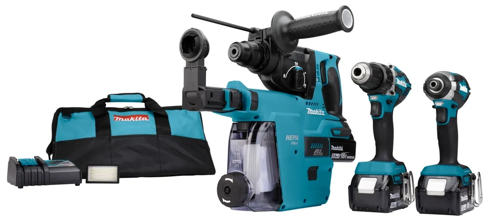 Makita DLX3106TW1 Kit combiné DDF484 DTD153 DHR242 18 V, 5,0 Ah, Li-ion, 3 batteries