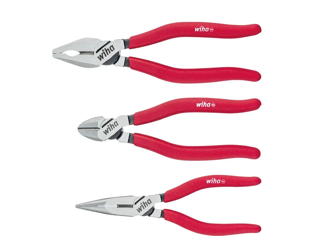 Wiha 26850 Kit de pinces Combinaison classique, pointe, coupeur latéral 3 pièces ()