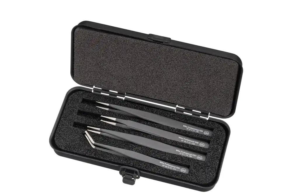 Wiha 32349 Jeu de pinces SMD Professionnel ESD assorties 4 pièces ()