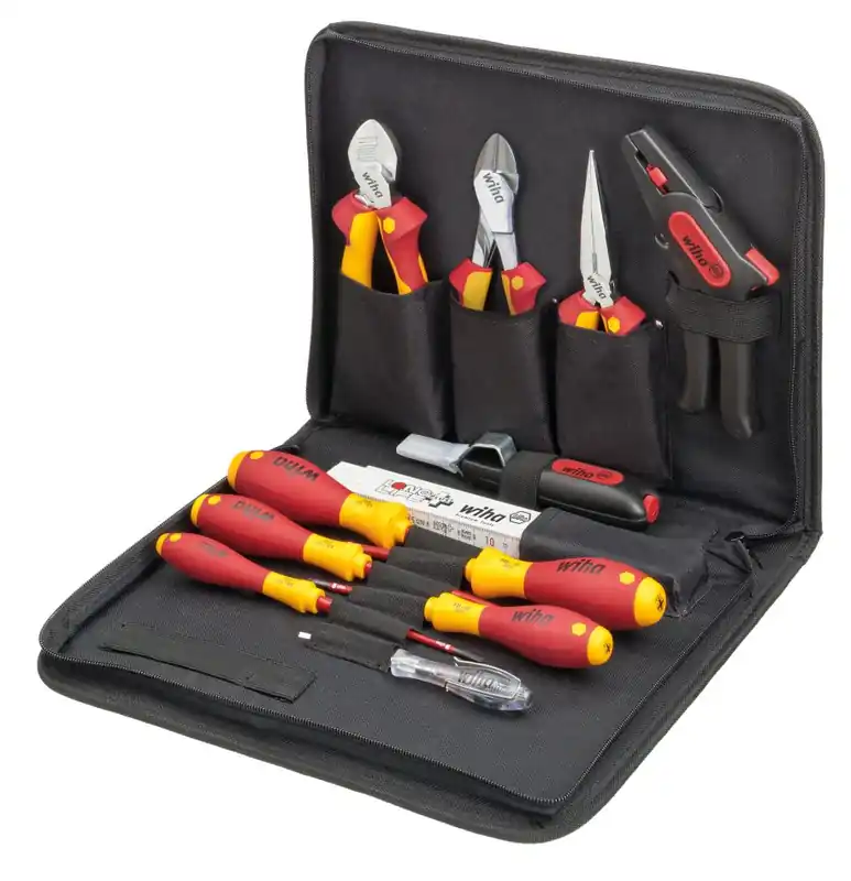 Wiha 36389 Kit d‘outils d‘électricien assorti 12 pièces dans une mallette ()