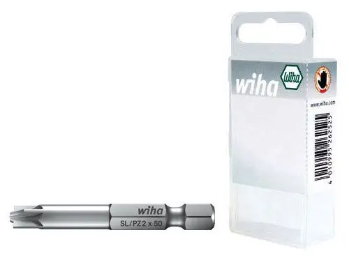 Wiha 36086 Jeu d‘embouts professionnels 70 mm PlusMin/Pozidriv 1/4" en boîte 2 pièces ()