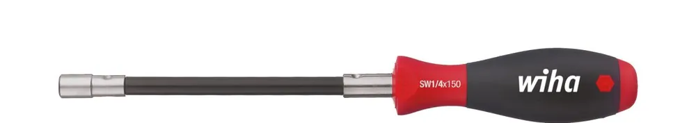Wiha 01479 Tournevis avec porte-embout SoftFinish avec bague de verrouillage tige flexible, 1/4" () 268 mm
