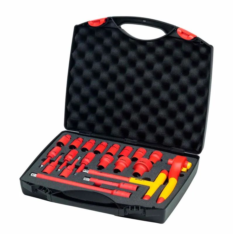 Wiha 43024 Jeu de clés à cliquet isolées 1/2" métrique 4-32 mm 20 pièces en coffret