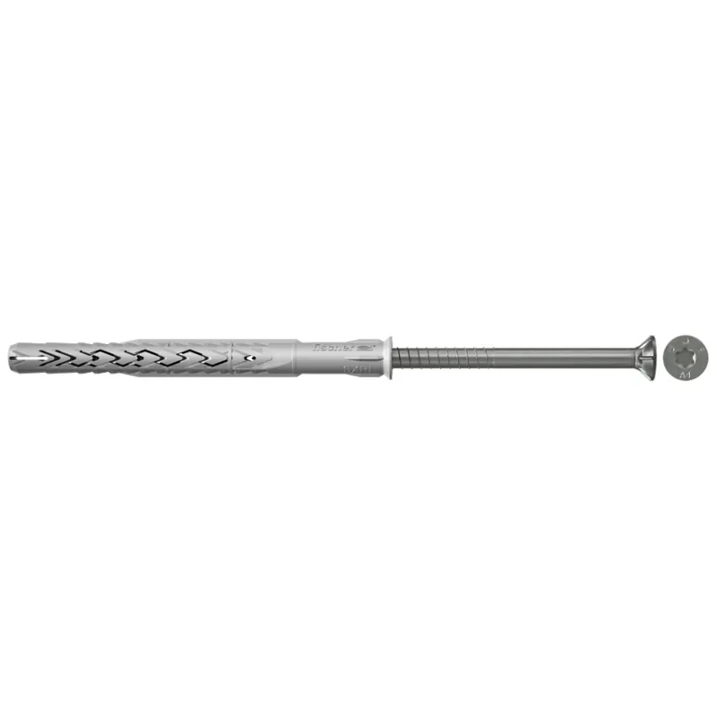 Fischer 540124 Bouchon de construction SXRL 8 x 120 T avec vis à tête fraisée A4 acier inoxydable 50 pièces