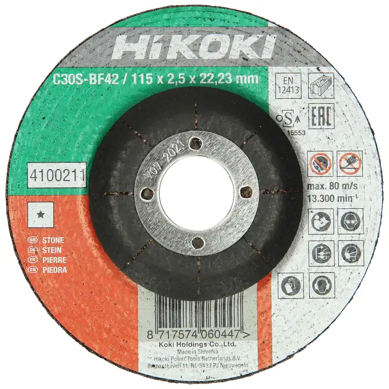 HIKOKI Accessoires 4100212-25 C24R Disque à tronçonner pour pierre 125 x 3 x 22,23 mm par 25 pièces