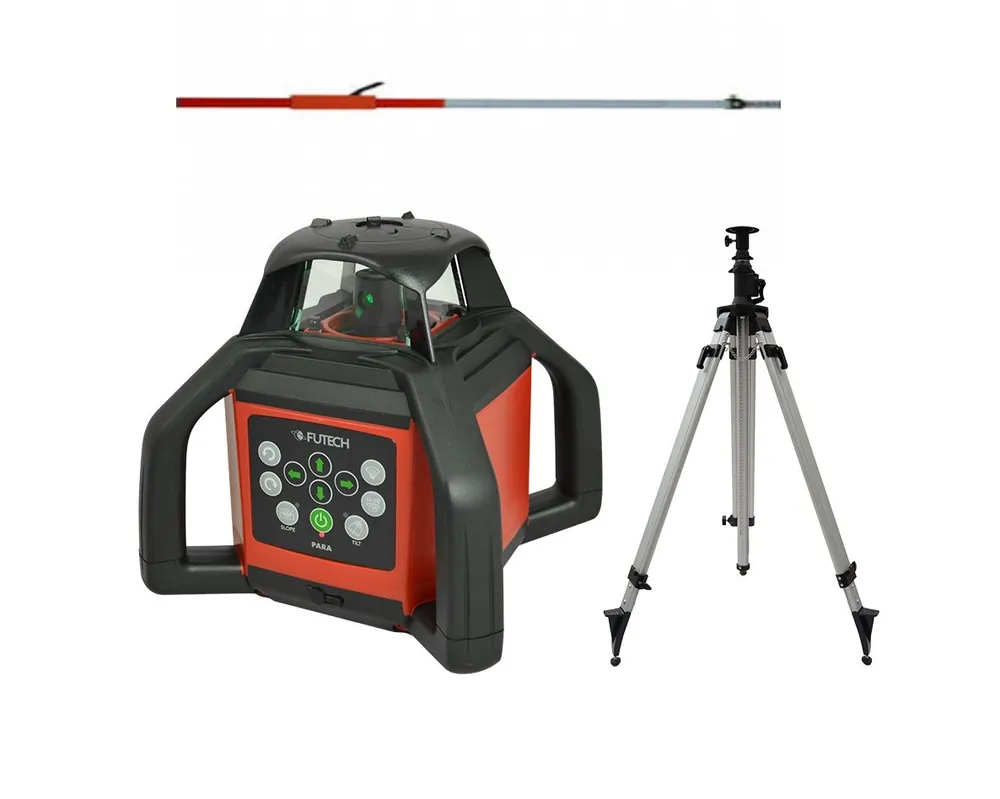 Futech 061.02.50.G-P 061.02.50.G Para Laser rotatif vert en valise + trépied 330 cm + règle 240 cm