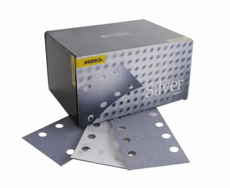 Mirka Accessoires 3668809912 2975902 Q-Papier abrasif argenté 81 x 133 mm velcro P120 100 pièces