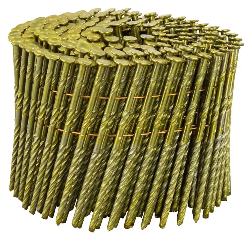 Makita Accessoires F-31333 Clous métalliques sur rouleau plat 3.1 x 85 mm torsadés vierges enrobés de jaune - 4050 pièces