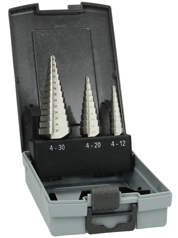HIKOKI Accessoires 780114 Jeu de forets étagés HSS 3 pièces D. 4-12 / 4-20 / 6-30 MM