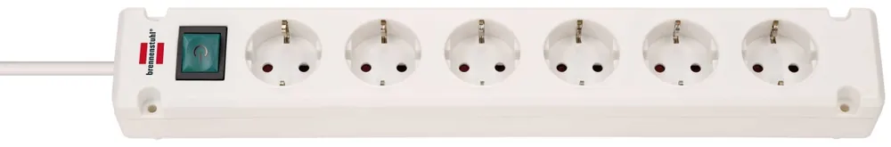 Brennenstuhl 1150650326 Bremounta prise multiple 6 voies blanc 3m H05VV-F 3G1,5
