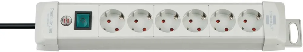 Brennenstuhl 1955560100 Prise Premium-Line 6 voies gris clair 3m H05VV-F 3G1,5