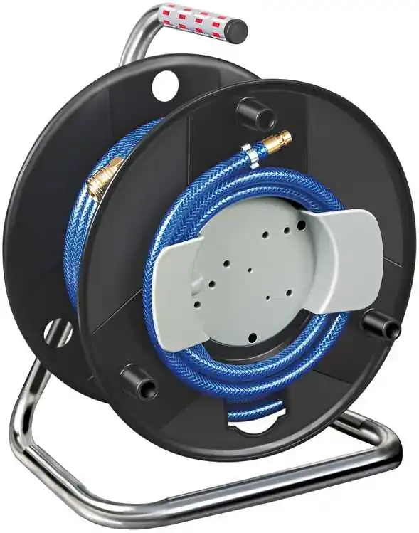 Brennenstuhl 1127020 Enrouleur de tuyau d‘air comprimé Standard 20m Tuyau Ø 6/12mm Fixation DIN
