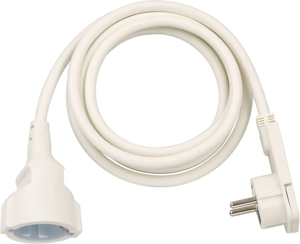 Brennenstuhl 1168980220 Rallonge en plastique de qualité avec fiche plate 2m H05VV-F3G1.5 blanc